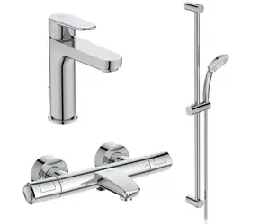 Ideal Standard CeraTherm - Sprchový set s termostatem a umyvadlovou baterií | 3 proudy | chrom 