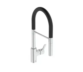Ideal Standard Gusto - Dřezová baterie s flexibilním ramenem a sprškou | chrom/černá 