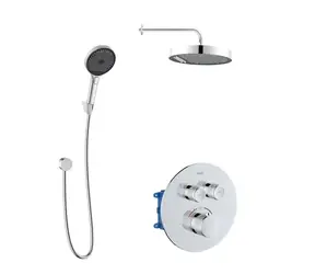kielle Oudee - Termostatická baterie pod omítku | pro 2 spotřebiče | s příslušenstvím a tělesem | chrom