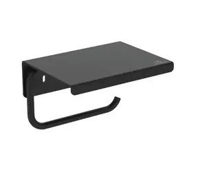 Ideal Standard ALU+ - Držák toaletního papíru s poličkou | hedvábná černá
