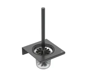 Ideal Standard ALU+ - WC štětka nástěnná s držákem | matné sklo/hedvábná černá