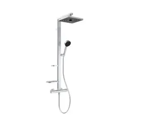 Ideal Standard Ceratherm ALU+ - Sprchový set s termostatem | 26x26 cm | 2 proudy | stříbrná