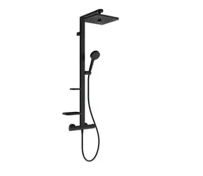 Ideal Standard Ceratherm ALU+ - Sprchový set s termostatem | 26x26 cm | 2 proudy | hedvábná černá
