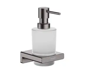 Hansgrohe AddStoris - Dávkovač mýdla s držákem | matné sklo/kartáčovaný černý chrom