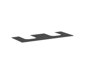 Hansgrohe Xevolos E - Deska pod umyvadlo | 137x55 cm | 2 výřezy | matná šedá