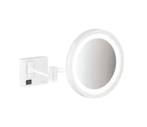 Hansgrohe AddStoris - Kosmetické nástěnné zrcátko s LED osvětlením | matná bílá