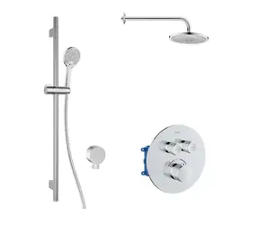 kielle - Termostatická baterie pod omítku, pro 2 spotřebiče, s příslušenstvím EcoSpare a tělesem, chrom