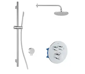 kielle - Termostatická baterie pod omítku, pro 2 spotřebiče, s příslušenstvím EcoSpare a tělesem, chrom
