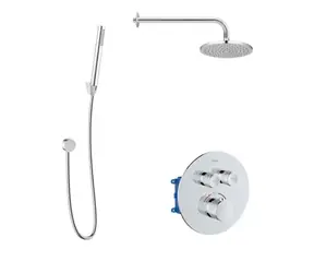 kielle - Termostatická baterie pod omítku, pro 2 spotřebiče, s příslušenstvím EcoSpare a tělesem, chrom