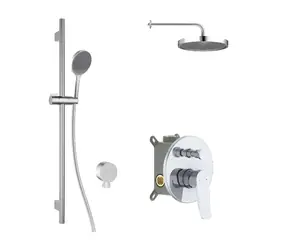 kielle - Sprchový set s baterií pod omítku, pro 2 spotřebiče, s příslušenstvím EcoSpare a tělesem, chrom