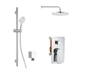 kielle - Sprchový set s baterií pod omítku, pro 2 spotřebiče, s příslušenstvím EcoSpare a tělesem, chrom