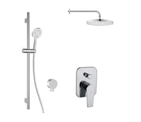 kielle - Sprchový set s baterií pod omítku, pro 2 spotřebiče, s příslušenstvím EcoSpare a tělesem, chrom