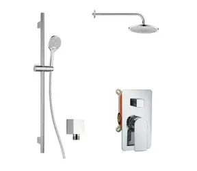kielle - Sprchový set s baterií pod omítku, pro 2 spotřebiče, s příslušenstvím EcoSpare a tělesem, chrom