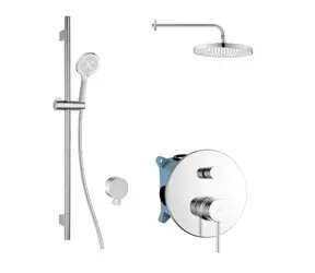 kielle - Sprchový set s baterií pod omítku, pro 2 spotřebiče, s příslušenstvím EcoSpare a tělesem, chrom