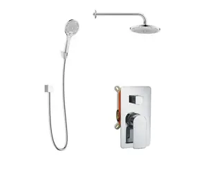 kielle - Sprchový set s baterií pod omítku, pro 2 spotřebiče, s příslušenstvím EcoSpare a tělesem, chrom