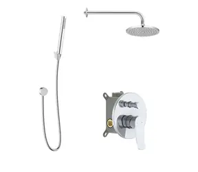 kielle - Sprchový set s baterií pod omítku, pro 2 spotřebiče, s příslušenstvím EcoSpare a tělesem, chrom