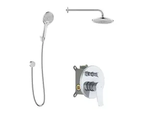 kielle - Sprchový set s baterií pod omítku, pro 2 spotřebiče, s příslušenstvím EcoSpare a tělesem, chrom