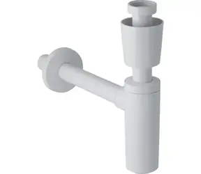 Geberit - Zápachová uzávěrka s dělící stěnou pro umyvadlo, vývod vodorovný, d 40 mm, G 1 1/4, alpská bílá