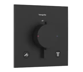 Hansgrohe - Termostatická baterie pod omítku, pro 2 spotřebiče, matná černá