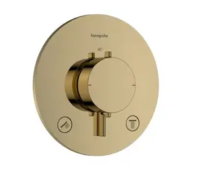 Hansgrohe - Termostatická baterie pod omítku, pro 2 spotřebiče, leštěný vzhled zlata