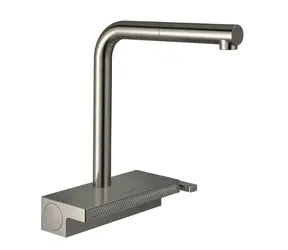 Hansgrohe - Dřezová baterie Aquno Select s výsuvnou koncovkou a plochým sprchovým proudem, sBox, vzhled nerezu