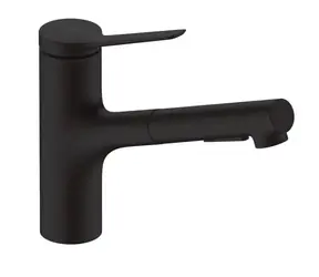 Hansgrohe - Dřezová baterie 150, s výsuvnou sprškou, sBox lite, matná černá