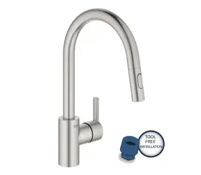 Grohe - Dřezová baterie s výsuvnou sprškou, supersteel
