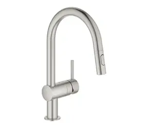 Grohe - Dřezová baterie s výsuvnou sprškou, supersteel
