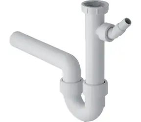 Geberit - Zápachová uzávěrka pro dřez, s úhlovou hadicovou objímkou, vývod vodorovný, d 50 mm