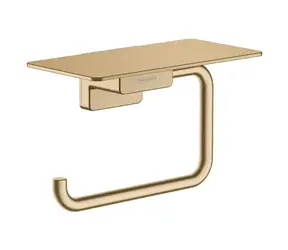 Hansgrohe - Držák toaletního papíru s poličkou, kartáčovaný bronz