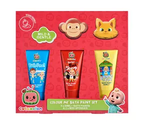 Corsair Toiletries BABY SHARK Cocomelon 3x 50ml Bath Paint & Sponges / Sada barev do koupele 3x 50 ml a 2x mycí houbička