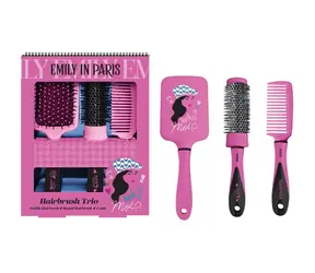 Corsair Toiletries EMILY IN PARIS Paddle Brush & Round - Sada kartáčů na vlasy 3 ks / od 3 let