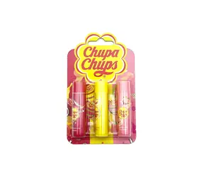 Corsair Toiletries CHUPA CHUPS Lip Balm - sada balzámů na rty / Meloun & Broskev & Citronový Sorbet / od 6 let