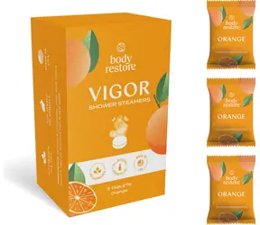 Body Restore Vigor Shower Steamers / tablety do sprchy / vůně Pomeranč / 3 ks