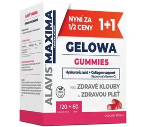 ALAVIS MAXIMA Gelowa Gummies jahoda 120 tablet + 60 kapslí / Kyselina hyaluronová / Collagen support / bez cukru