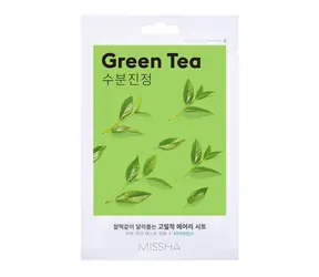 MISSHA Airy Fit Sheet Mask (Green Tea) / Plátýnková maska s výtažkem ze zeleného čaje / 19g