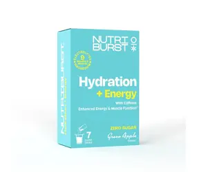 Nutriburst Elektrolyty Energy hydratační nápoj s vitamíny s příchutí zeleného jablka 7ks 
