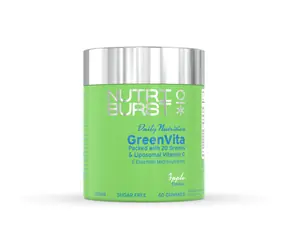 Nutriburst GreenVita – gumídci s vitamíny C, D3, zinkem a superpotravinami, jablko 60ks 