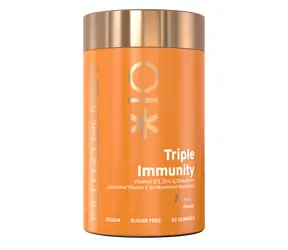 Nutriburst Premium Triple Immunity – gumídci s vitamíny C, D3, zinkem a černým bezem, lesní ovoce 60ks 