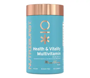 Nutriburst Premium Health & Vitality Multivitamin gummies s vitamíny A/B5/B6/B12/C/D/E/biotin/zinek, lesní ovoce 60ks