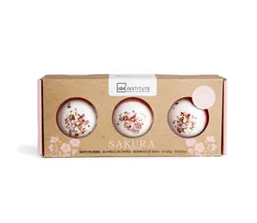 IDC Institute Zen Bath Bomb Trio Dried Flowers 3 x 100 g Sakura / Zen šumivé bomby se sušenými květy