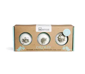 IDC Institute Zen Bath Bomb Trio Dried Flowers 3 x 100 g Orchid / Zen šumivé bomby se sušenými květy