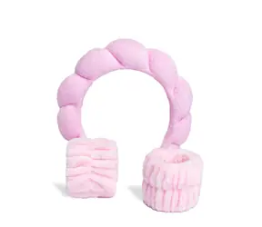 IDC Institute Skincare Headband and Wristband Pink / Čelenka a náramek na péči o pleť růžová
