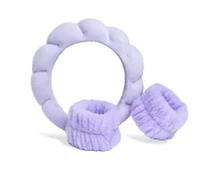 IDC Institute Skincare Headband and Wristband Purple / Čelenka a náramek na péči o pleť fialová