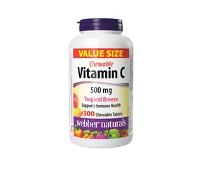 Webber Naturals Vitamin C 500 mg tropical breeze 300 tbl