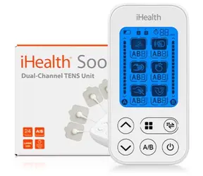 Rozbaleno - iHealth Soothe TENS duální elektrostimulátor s příslušenstvím / 24 režimů / 15 stupňů intenzity / 4x AAA / rozbaleno