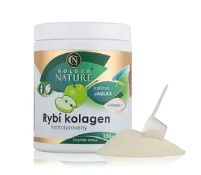 Golden Nature Hydrolyzovaný Rybí kolagen+Vitamin C 150g (jablko)