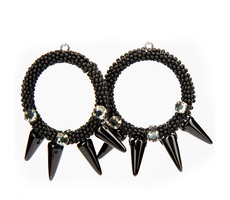 Náušnice Radegasta extravagance ER / Black diamond / Skleněné perličky / Rokajl / Malá dárková krabička