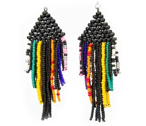 Náušnice Lapowinsa ethno ER / Multicolor / Skleněné perličky / Rokajl / Malá dárková krabička