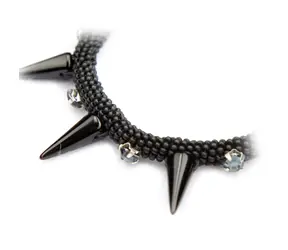 Náramek Radegasta extravagance B / Black diamond / Skleněné perličky / Rokajl & Perle / 18cm / Malá dárková krabička
